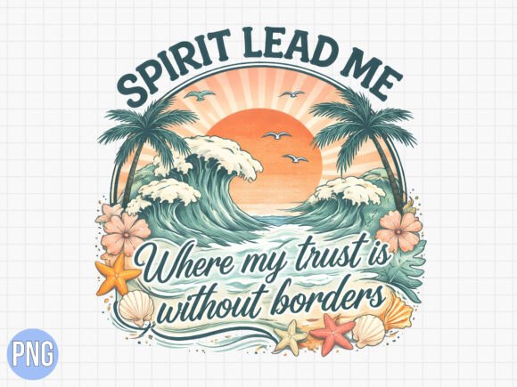 Download Spirit Lead Me Ocean Beach Design PNG - Premium Resources