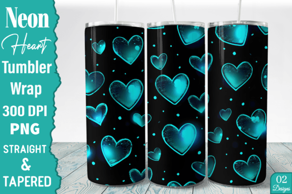 Download Neon Hearts 20 Oz Skinny Tumbler Design - Skinny tumbler design Collection