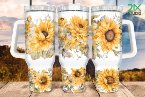 Download Sunflower 40oz Quencher Tumbler Wrap - Premium Bundle